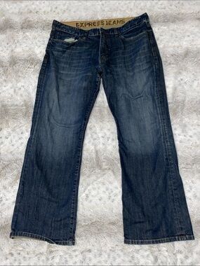 Express Men’s Dark Blue Bootcut Jeans